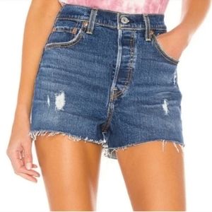 Levi's Ribcage High Rise Jean Shorts Charleston